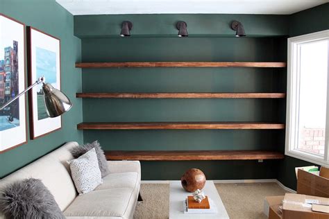 DIY Solid Wood Wall-to-Wall Shelves - Chris Loves Julia