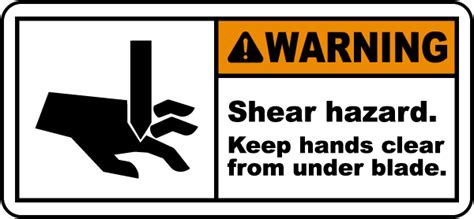 Shear Hazard Keep Hands Clear Label - Get 10% Off Now