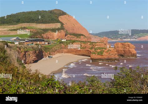 Ladram Bay beach Devon England UK located between Budleigh Salterton ...