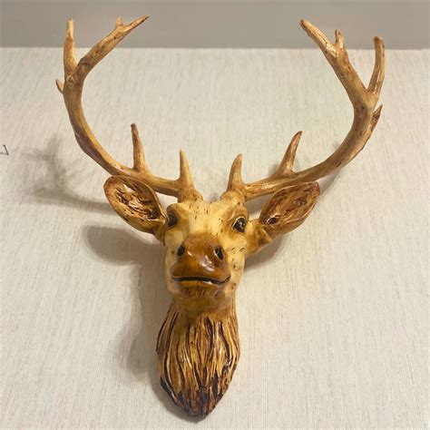 Lifelike Deer Head Wall Mount Realistic Faux Taxidermy Sculpture for ...