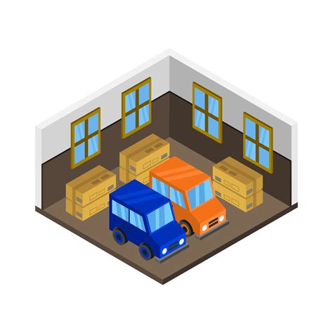 Isometric Garage On Background 2286850 Vector Art at Vecteezy