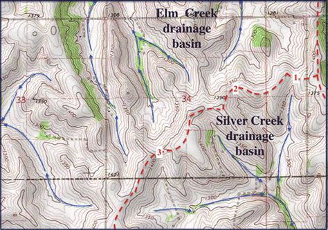 Modified detailed topographic map from the USGS National Map website ...