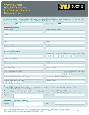 Western Union Form - Fill and Sign Printable Template Online