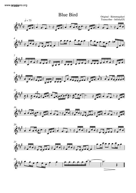 Ikimono-gakari-Naruto Shippuden - Blue Bird Sheet Music pdf, -ブルーバード 楽譜 ...