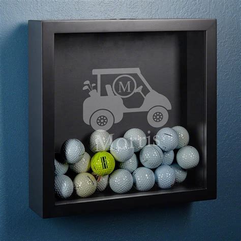 Personalized Golf Ball Display, Wood Golf Bag Ball Display ...