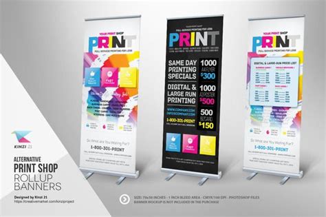 Print Shop Roll-up Banner Templates | Banner template design, Shop ...