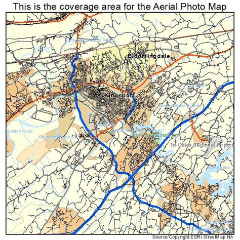 Aerial Photography Map of Kingsport, TN Tennessee