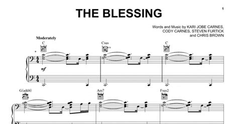 The Blessing (Piano, Vocal & Guitar Chords (Right-Hand Melody))