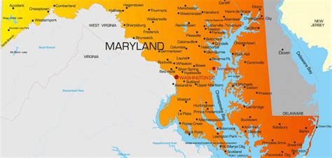 Maryland Map - Guide of the World