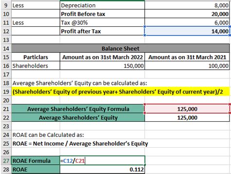 Return On Average Equity Formula | Calculator (Excel template)