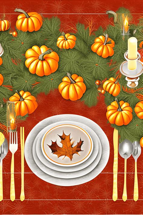 Festive Table Setting Thanksgiving Background · Creative Fabrica