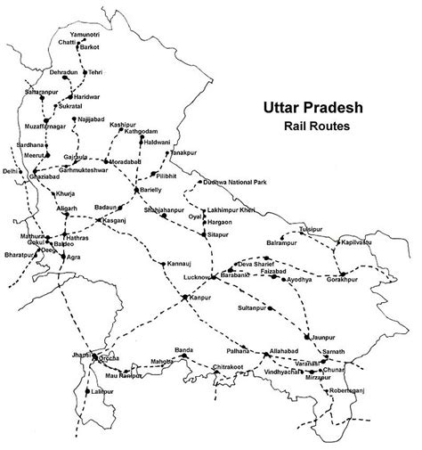 (MAP) Railway Routes Map of Uttar Pradesh | Bundelkhand Research Portal