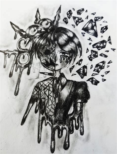 Phos fanart in graphite made by me : r/LandoftheLustrous