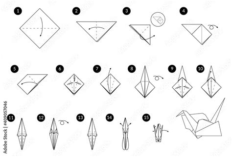 Tutorial how to make origami crane. Step by step instructions. Bird ...