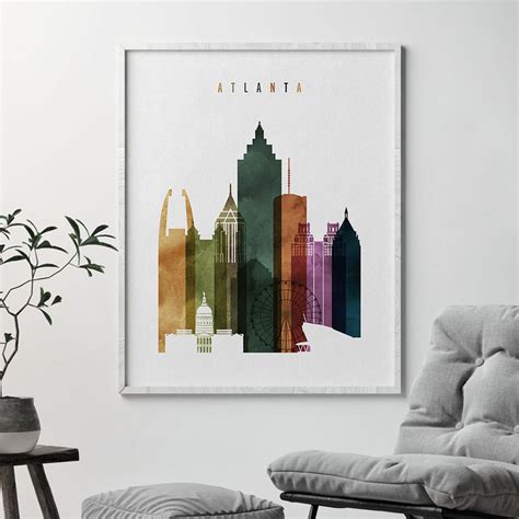 Atlanta Wall Art Print Atlanta Poster Artprintsvicky | Etsy