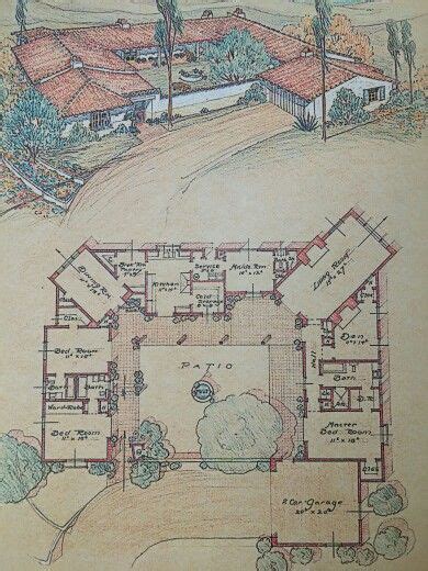 Courtyard house plans, Ranch house plans, Spanish style homes