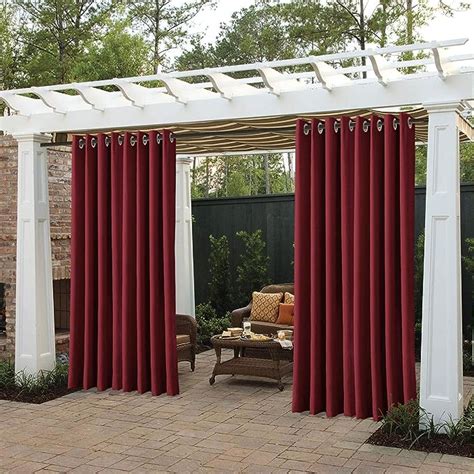 Amazon.com : cololeaf Outdoor Curtains for Patio Waterproof Grommet Top ...