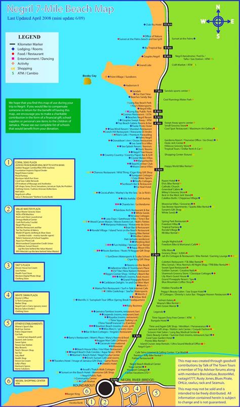 Negril hotels and sightseeings map - Ontheworldmap.com