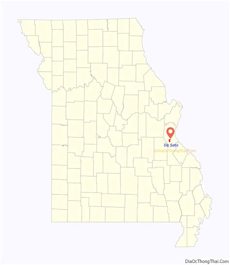 Map of De Soto city, Missouri