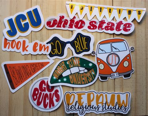 Custom College Sticker Pack Custom Waterproof Sticker Personalized ...