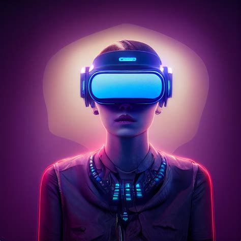 Premium Photo | Woman wearing virtual reality vr headset portrait