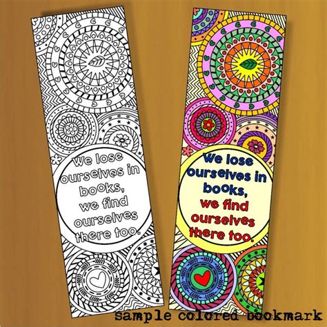 Set of 4 Coloring Bookmarks With Quotes Plus the Colored - Etsy