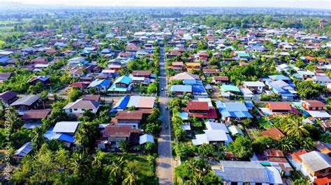 Top view city. Top view town. Top view Landscape. Stock Photo | Adobe Stock