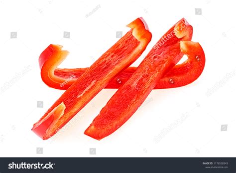 Red Sweet Bell Pepper Sliced Strips Stock Photo (Edit Now) 1176528343