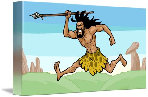 Hunting with Spear by Cavemen Times