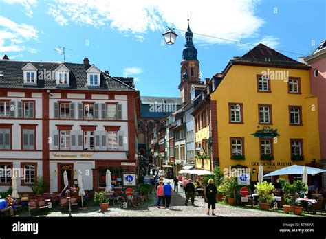 Downtown Heidelberg Germany DE Europe Neckar River Stock Photo - Alamy