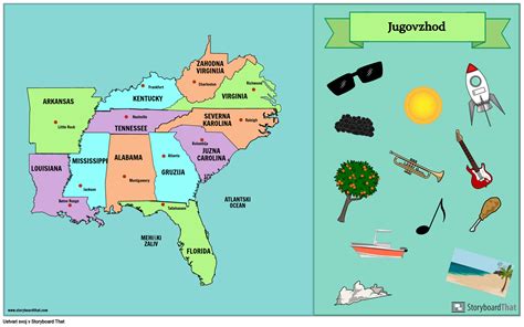 Zemljevid Jugovzhodnih Držav Storyboard von sl-examples