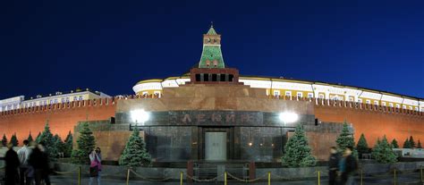 Lenin's Mausoleum also known as Lenin's Tomb at the center of Moscow ...