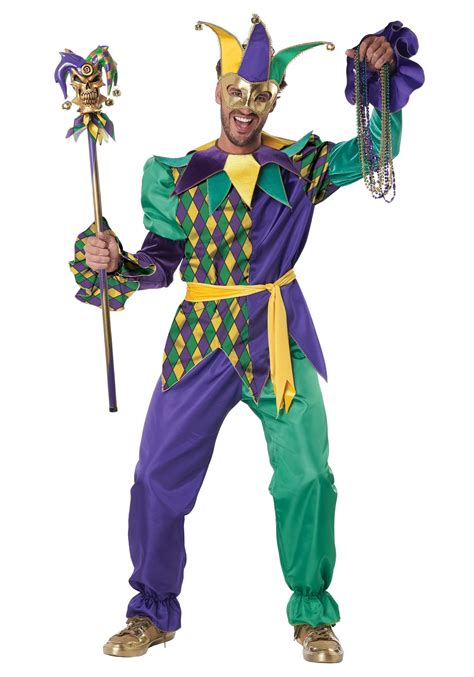 Deluxe Mardi Gras Jester Costume for Adults | Mardi Gras Costumes