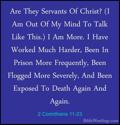 2 Corinthians 11-23 - Are They Servants Of Christ? (I Am Out Of M ...