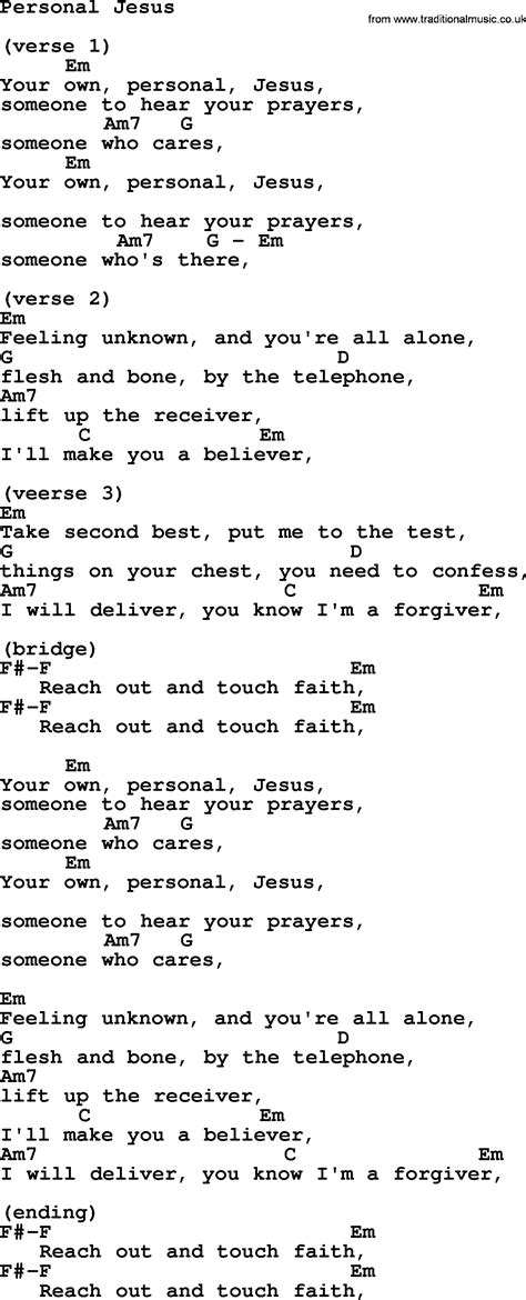 Personal Jesus Guitar Chords