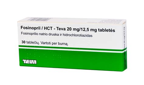 Fosinopril HCT TEVA 20mg/12.5mg tabletės N30 | Internetinėje “MANO ...