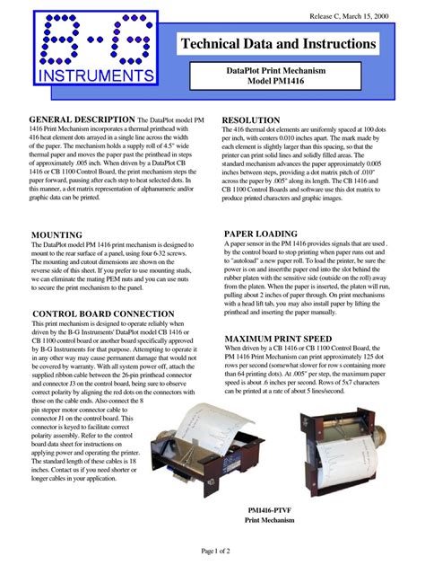 B-G INSTRUMENTS PM1416 QUICK START MANUAL Pdf Download | ManualsLib