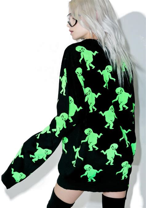 Dancing Alien Sweater | Sweaters, Long sleeve sweater, Streetwear outfit