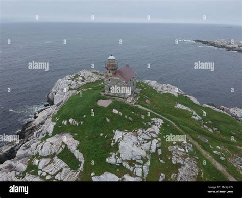 An old lighthouse on the peninsula, aerial Stock Photo - Alamy