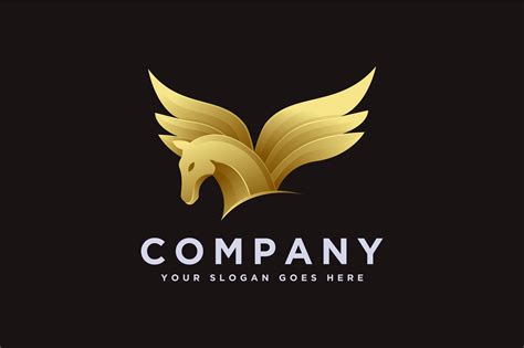 Modern Powerful Gold Pegasus Logo Vector Graphic by DOMSTOCK · Creative ...