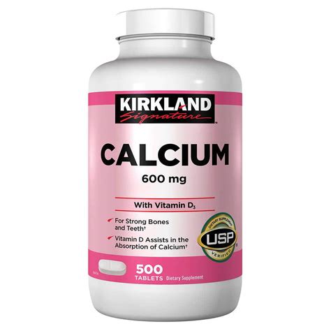 Buy Kirkland SignatureKirkland Signature, Calcium 600 Mg + D3 500 Count ...