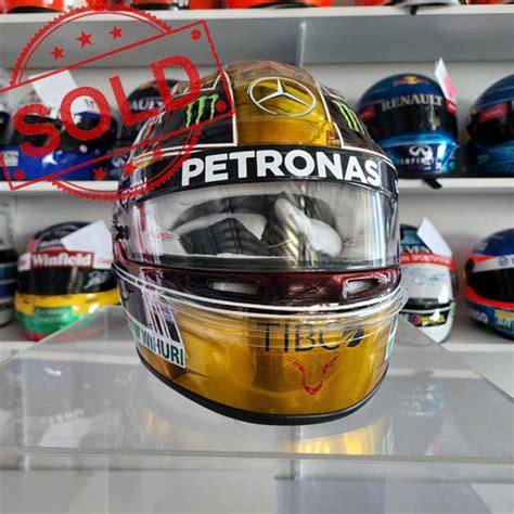 Lewis Hamilton Signed Helmet Direct Autograph 2018 Abu Dhabi Gold Bell ...