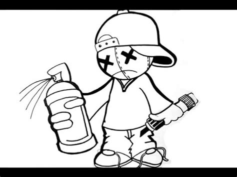 How to draw a cool graffiti character - YouTube