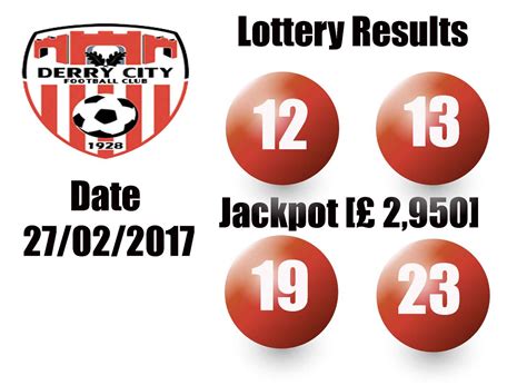 Lottery Numbers 27 Feb – Derry City Football Club