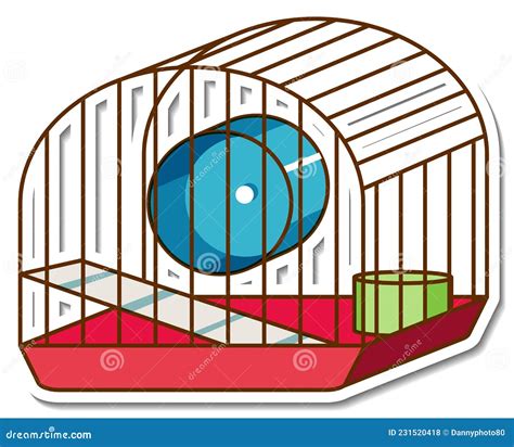 Mouse In The Cage Bares His Teeth Isolated On White Background. Vector ...