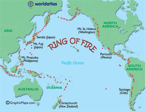 Volcano Ring Of Fire Map - Carolina Map