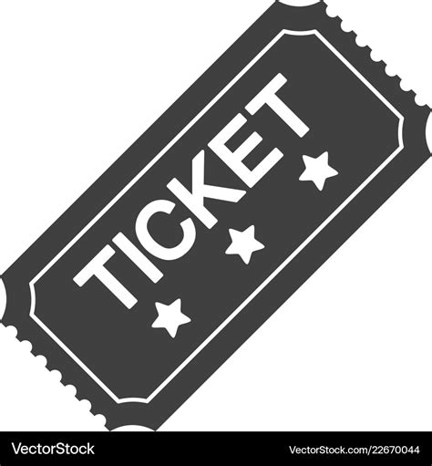 Ticket flat icon symbol Royalty Free Vector Image