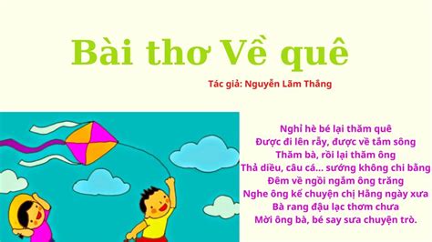 Bài thơ Về Quê | Thơ chủ đề Quê Hương | Đất Nước - Bác Hồ _ Chích Bông ...