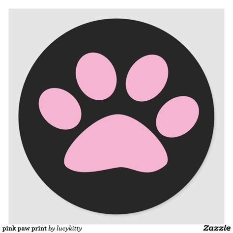 Pink Stickers - 40,000 Results | Zazzle | Paw print crafts, Pink paw ...