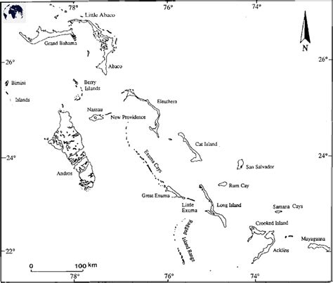 Printable Blank Bahamas Map with Outline, Transparent Map in 2022 ...